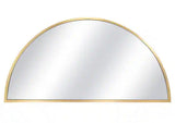 16 in. W x 32 in. H Half Circle Gold Aluminum Alloy Framed Decorative Wall Mirror