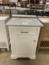 Windlowe 24 in. W x 22 in. D x 35 in. H Bath Vanity in White with Carrera Marble Vanity Top in White with White Sink