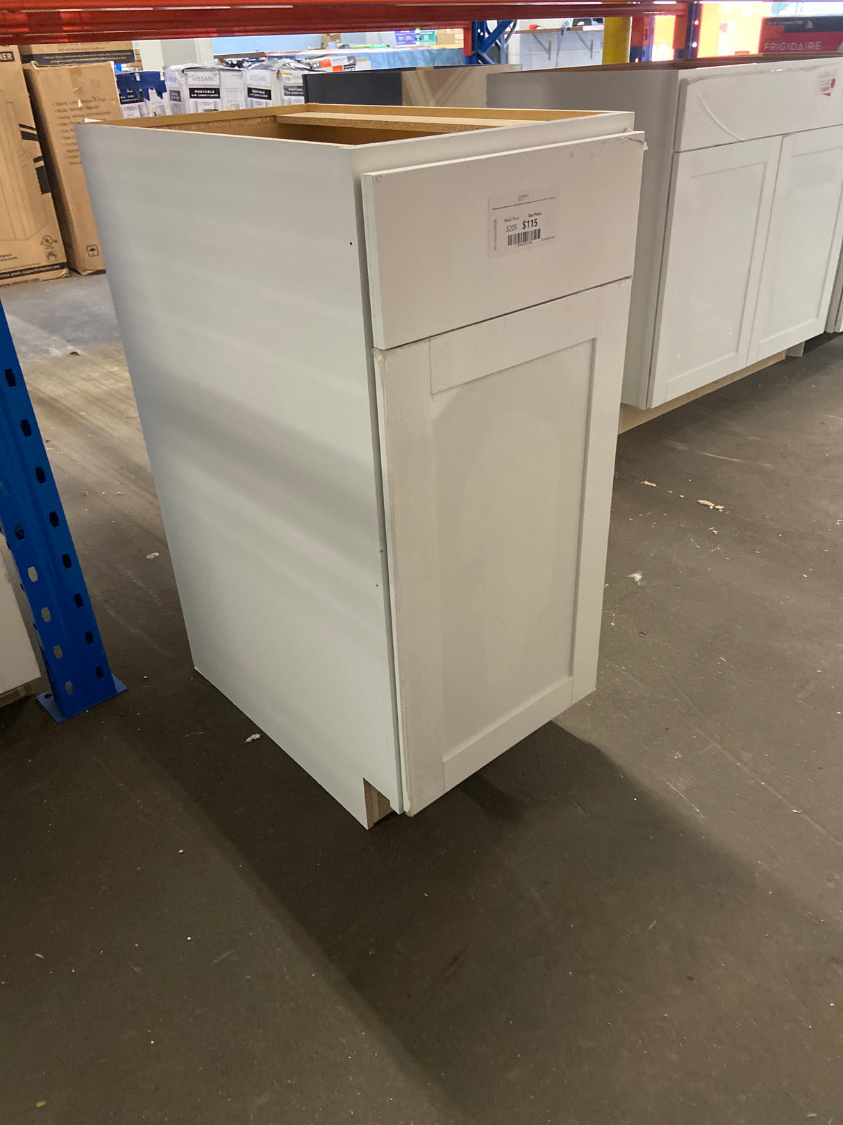Westfield Feather White Shaker Stock Assembled Base Kitchen Cabinet (15 in. W x 23.75 in. D x 35 in. H)