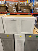Westfield Feather White Shaker Stock Assembled Wall Kitchen Cabinet (30 in. W x 12 in. D x 18 in. H)