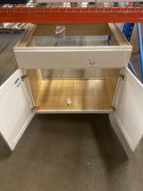 Westfield Feather White Assembled Sink Base Kitchen Cabinet (36 in. W x 23.75 in. D x 35 in. H)