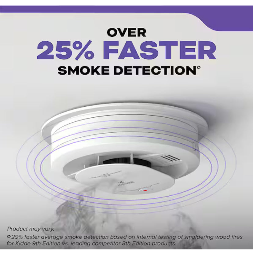 Hardwired Combination Smoke and Carbon Monoxide Detector, Interconnectable & LED Warning Lights