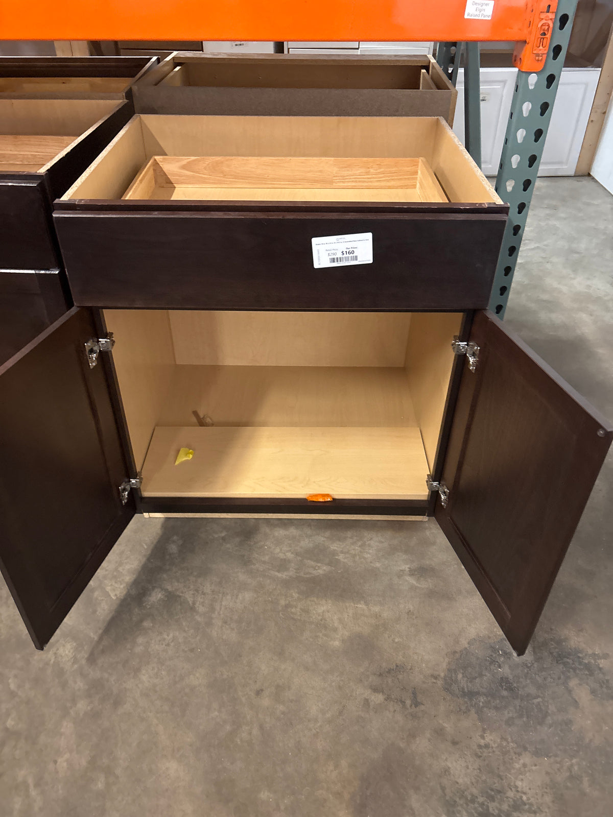 Shaker 30 in. W x 24 in. D x 34.5 in. H Assembled Base Cabinet in Java ...