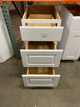 Hampton 18 in. W x 24 in. D x 34.5 in. H Assembled 3-Drawer Base Cabinet in Satin White