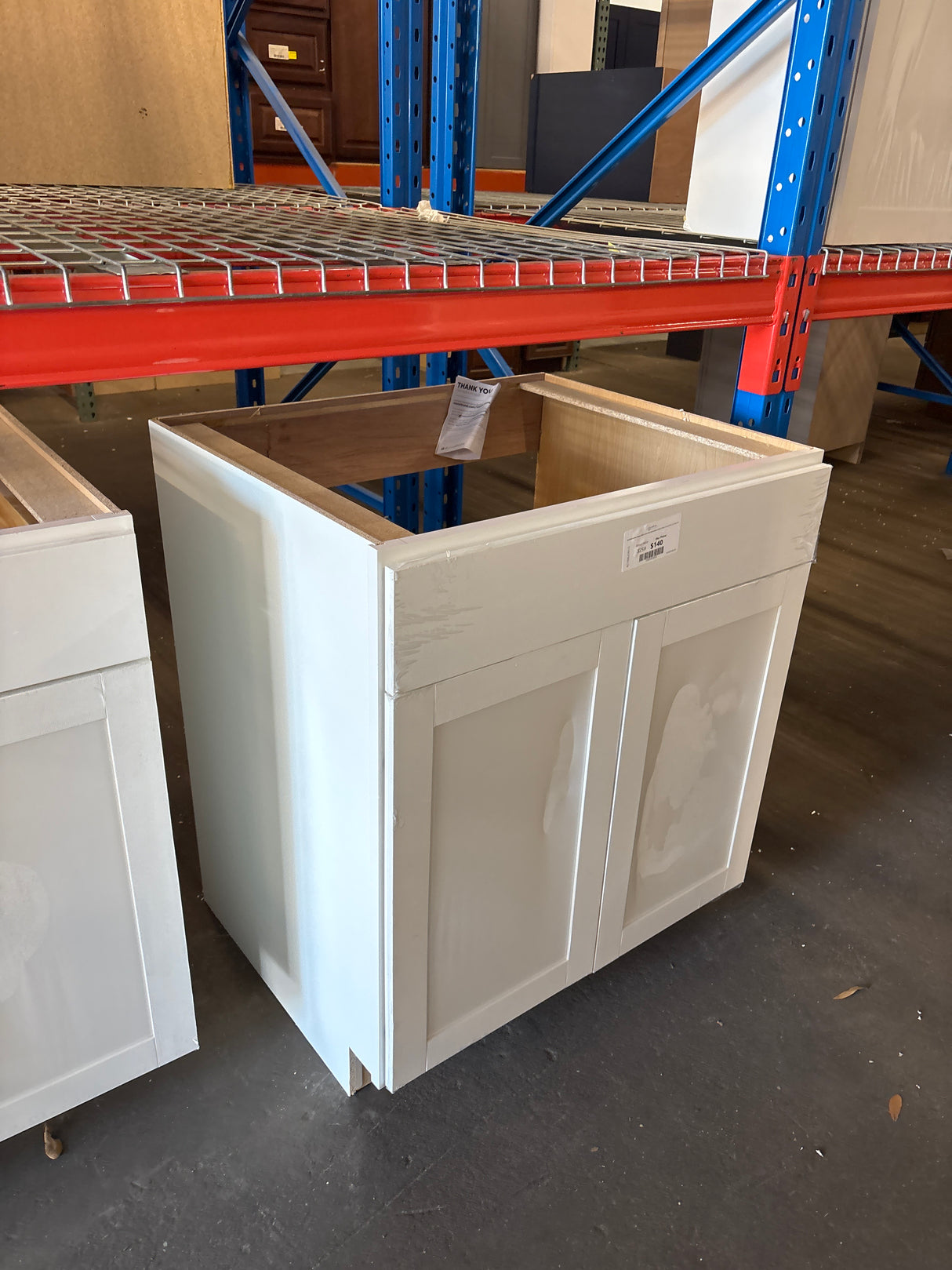 Westfield Feather White Shaker Stock Sink Base Kitchen Cabinet (30 in. W x 23.75 in. D x 35 in. H)