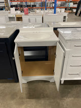 25 in. Single Sink Pearl Gray Bath Vanity with White Cultured Marble Top (Assembled)