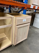 21 in. W x 24 in. D x 34.5 in. H Assembled Base Kitchen Cabinet in Unfinished with Recessed Panel
