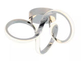 Swirl 13 in. 1-Light Modern Chrome Integrated LED Flush Mount Ceiling Light Fixture for Kitchen or Bedroom