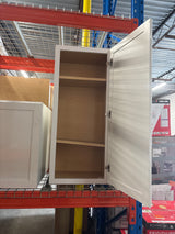 Courtland Polar White Finish Laminate Shaker Stock Assembled Wall Kitchen Cabinet 18 in. x 42 in. x 12 in.