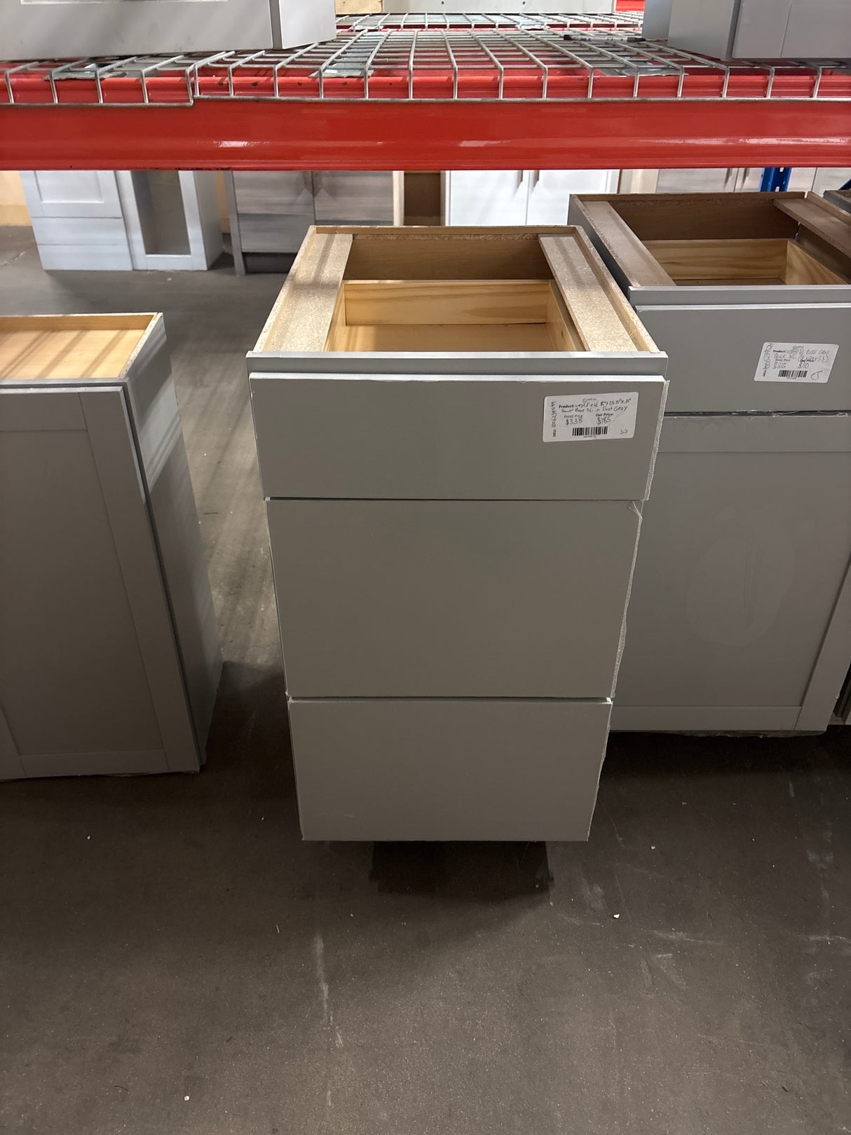 Westfield 18 in. W x 23.75 in. D x 35 in. H Shaker Stock Drawer Base Kitchen Cabinet in Dusk Gray