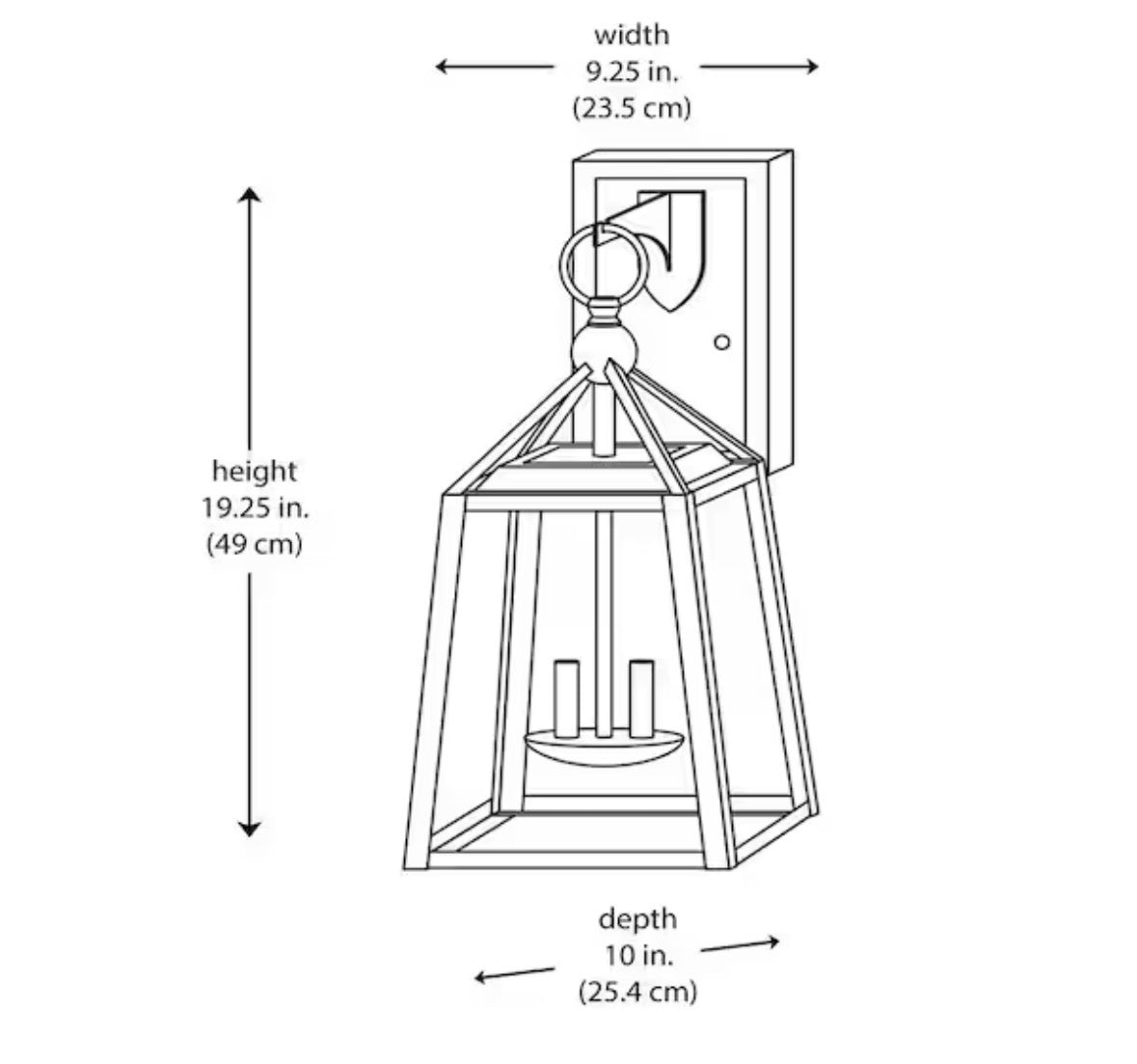 Blakeley 19.25 in. Transitional 2-Light Black Outdoor Wall Light Fixture Sconce with Clear Beveled Glass