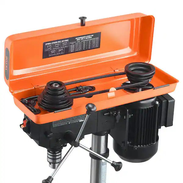 10in. Benchtop Drill Press 6.2A Induction Motor Tabletop Drilling Machine Adjustable Speed Worktable LED Work Light