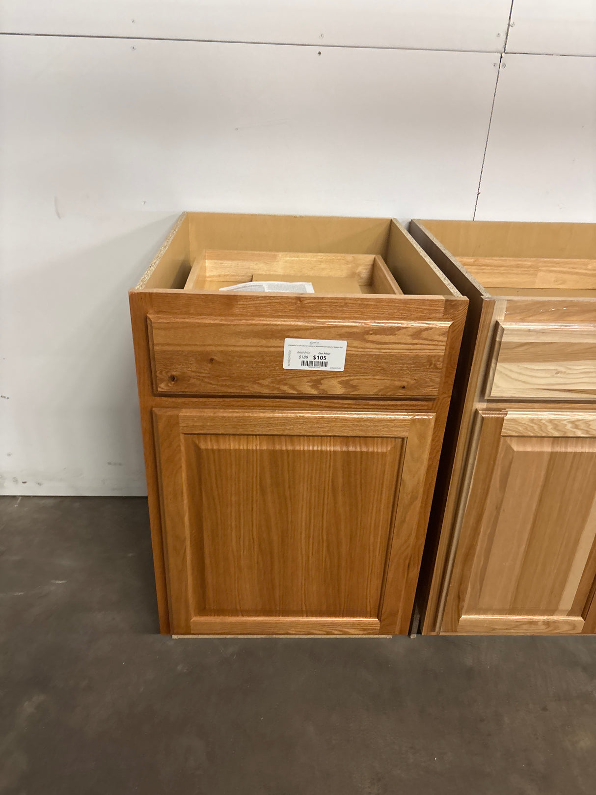 Hampton 21 in. W x 24 in. D x 34.5 in. H Assembled Base Cabinet in Medium Oak