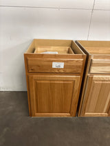 Hampton 21 in. W x 24 in. D x 34.5 in. H Assembled Base Cabinet in Medium Oak