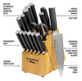 Nutri Blade Pro 14-Piece Stainless Steel Premium Chef Knife Set with Knife Block in Black