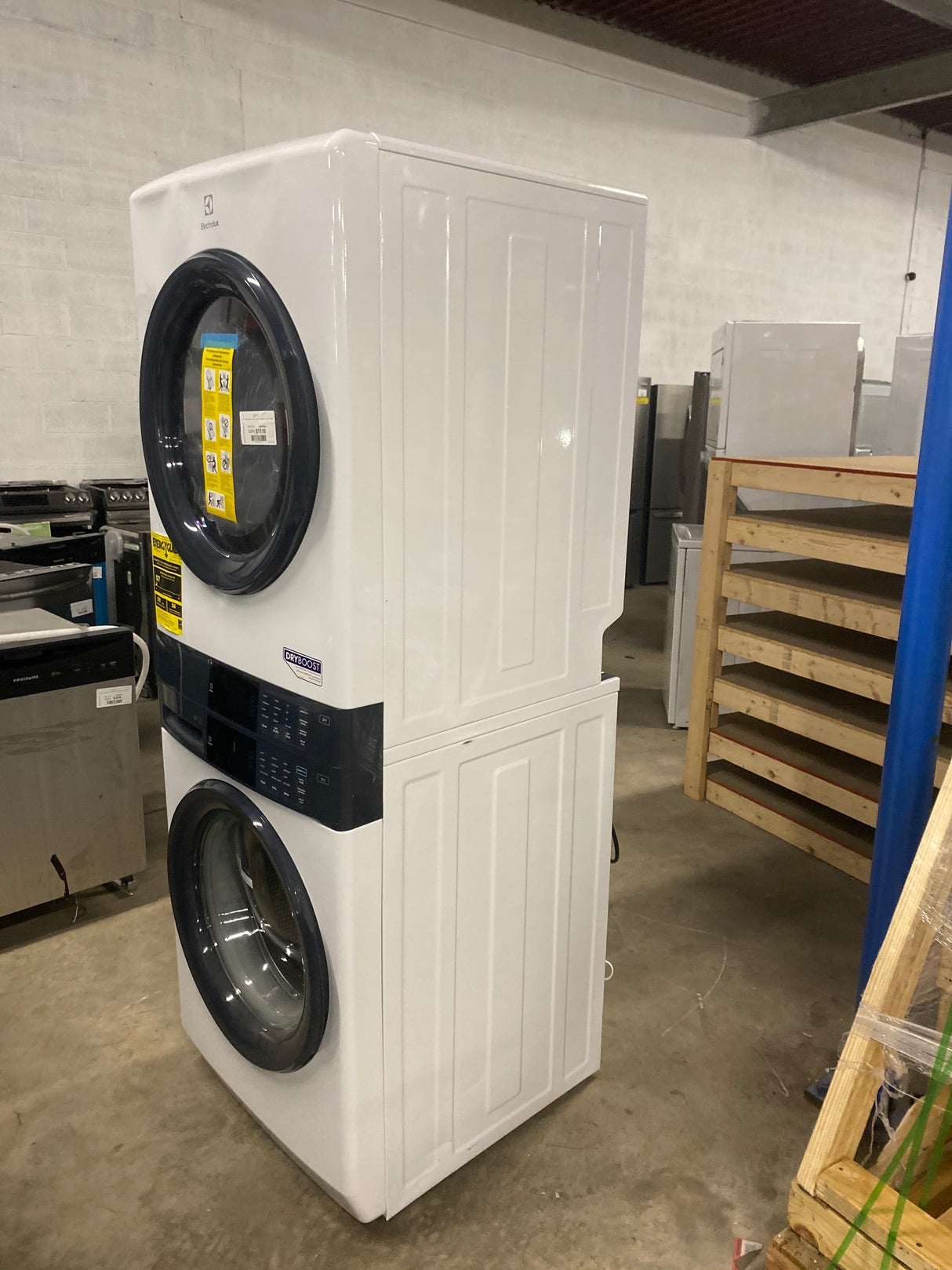 4.4 cu. ft. Stacked Washer and 8.0 cu. ft. Electric Dryer Laundry Tower in White with LuxCare Wash, Energy Star
