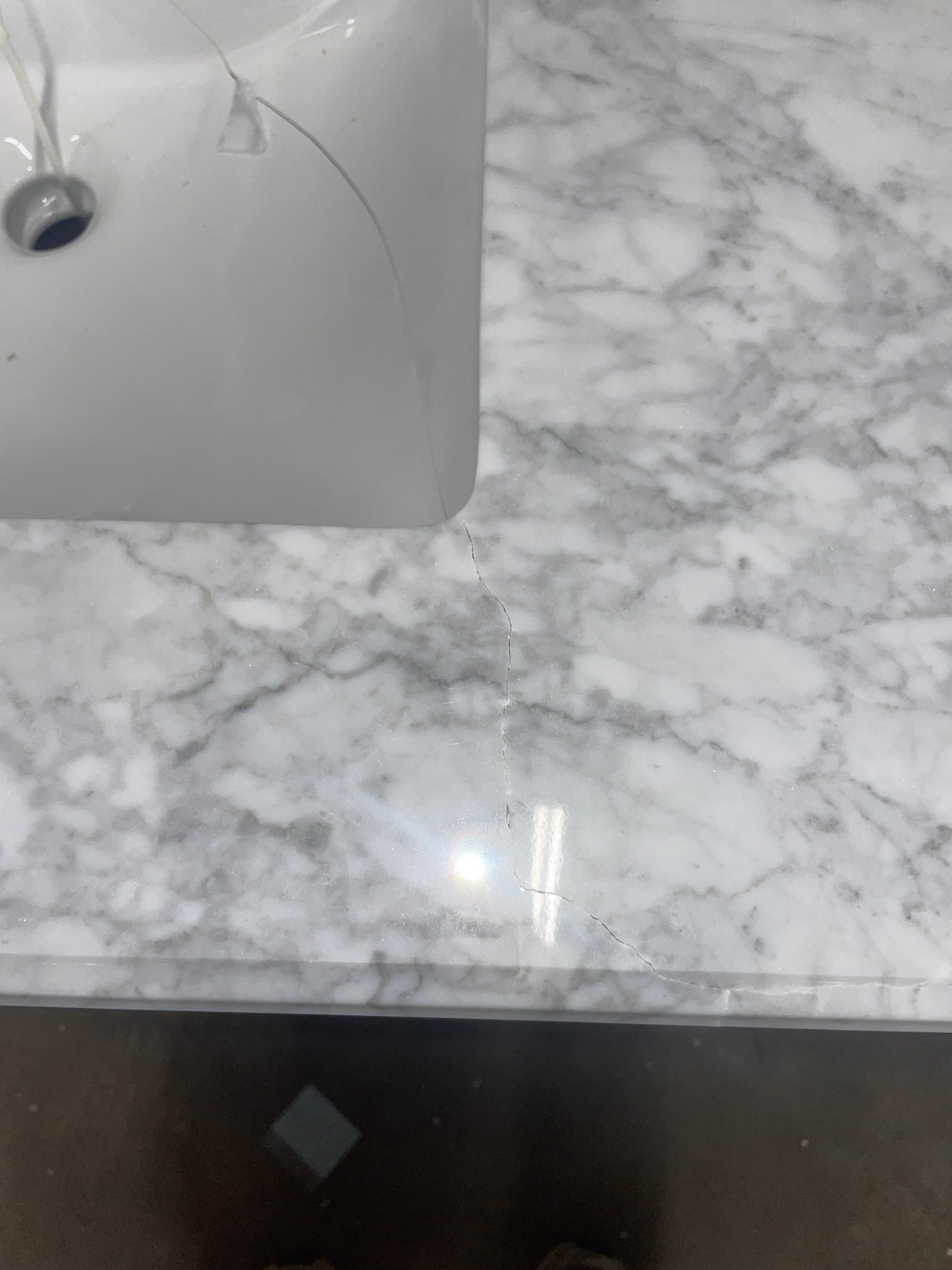 Caville 30 in. W x 22 in. D x 34 in. H Single Sink Bath Vanity in Almond Latte with Carrara Marble Top