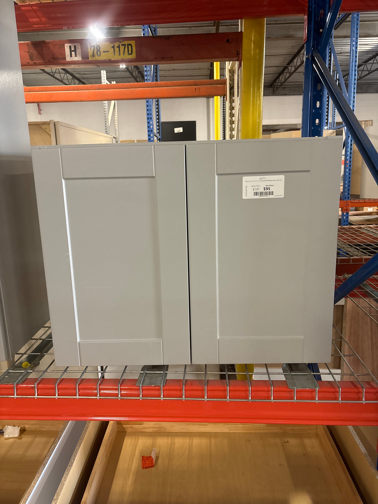 Shaker 30 in. W x 12 in. D x 15 in. H Assembled Wall Bridge Cabinet in Dove Gray