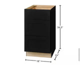 Avondale 18 in. W x 24 in. D x 34.5 in. H Ready to Assemble Plywood Shaker Drawer Base Kitchen Cabinet in Raven Black
