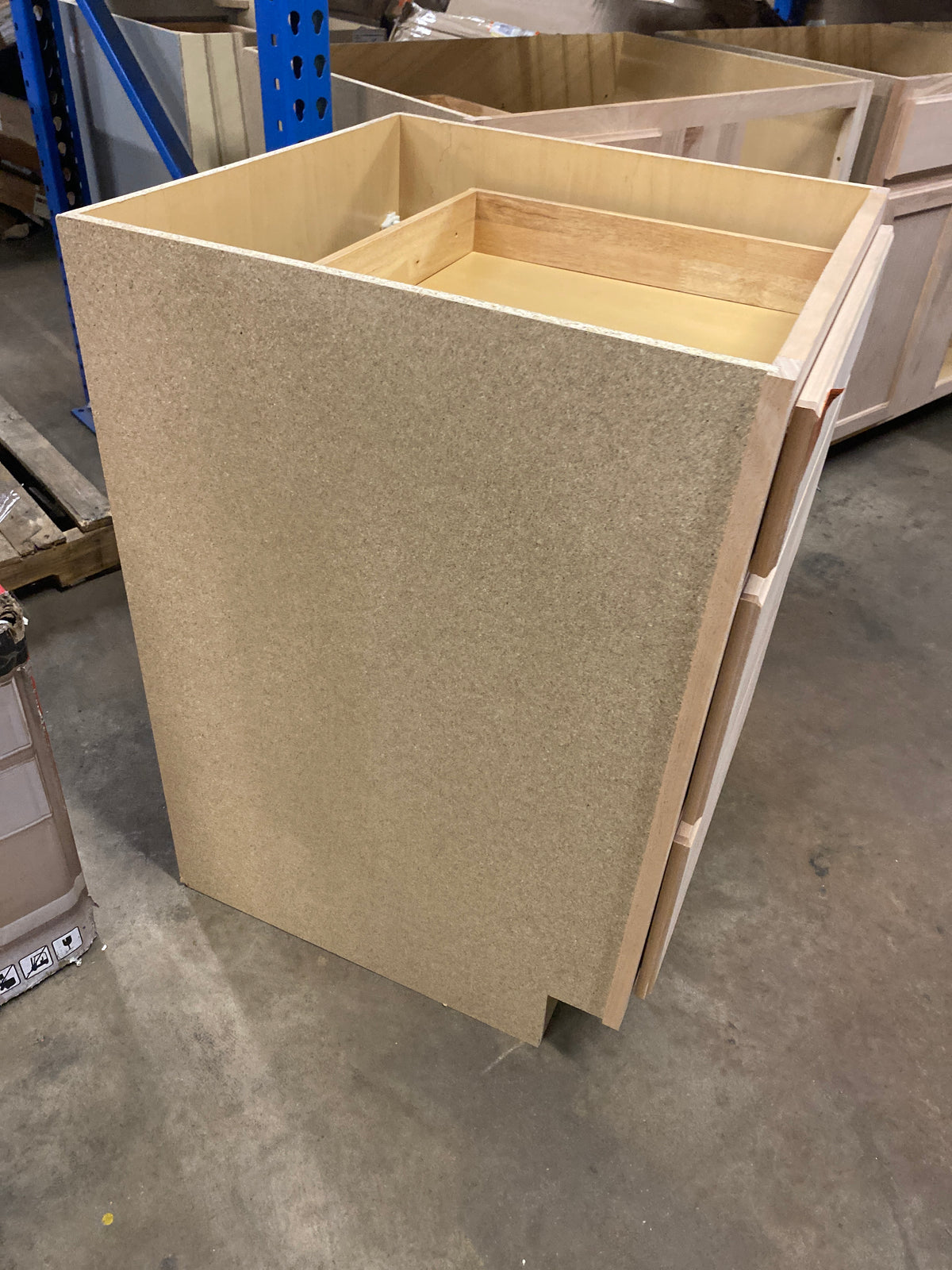 24 in. W x 24 in. D x 34.5 in. H Assembled Drawer Base Kitchen Cabinet in Unfinished with Recessed Panel