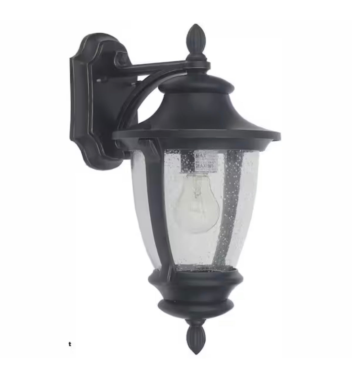 Wilkerson 14.13 in. 1-Light Hardwired Black Outdoor Wall Light Lantern Sconce with No Bulb Included