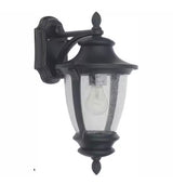 Wilkerson 14.13 in. 1-Light Hardwired Black Outdoor Wall Light Lantern Sconce with No Bulb Included