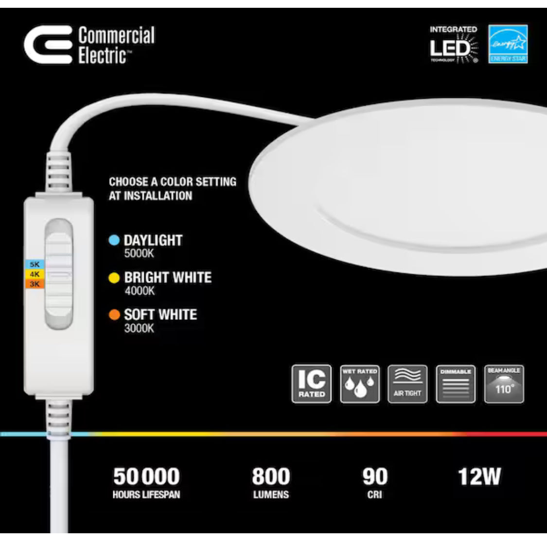 6 in. LED Slim 3 CCT Canless - White