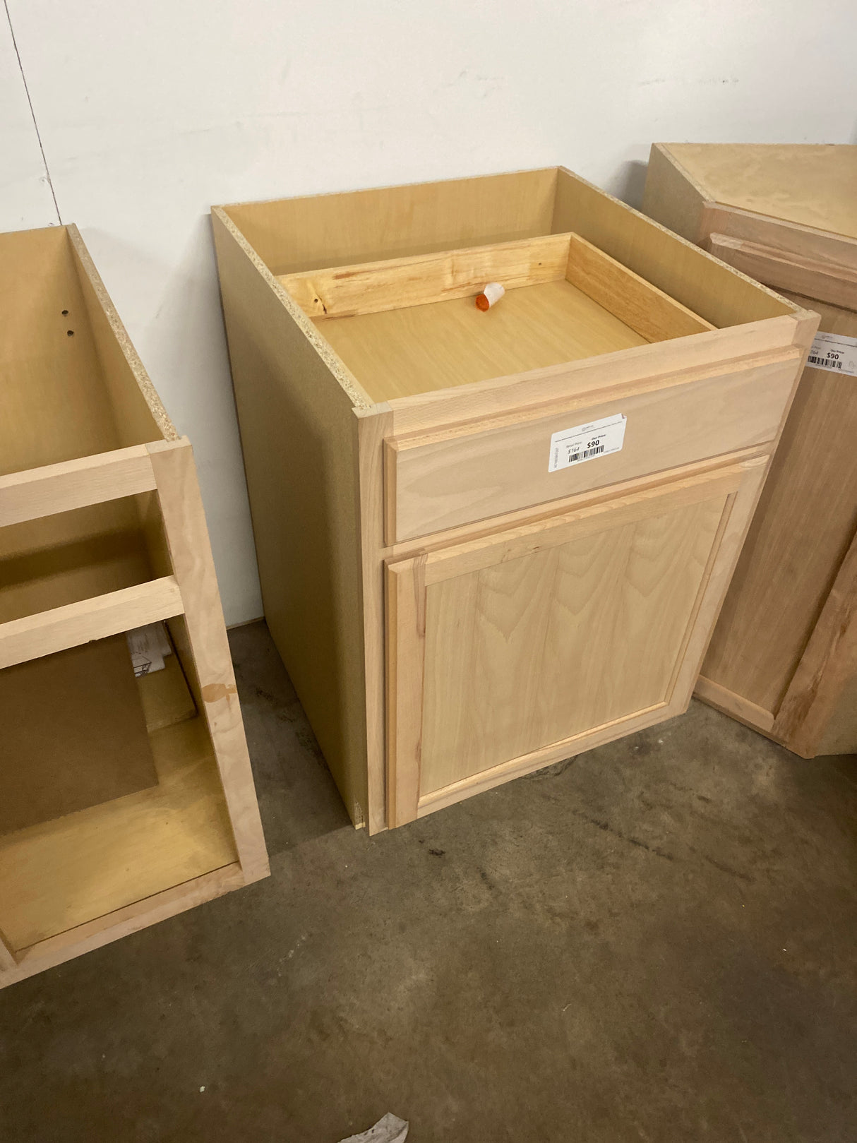 Hampton Unfinished Beech Recessed Panel Stock Assembled Base Kitchen Cabinet (24 in. x 34.5 in. x 24 in.)