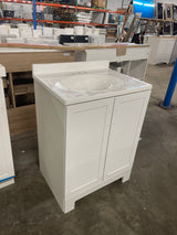 Oakley 25 in. Single Sink White Bath Vanity with White Cultured Marble Top (Assembled)