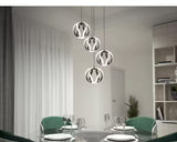 Vivaldi 25-Watt 4 Light Black Modern 5 CCT Integrated LED Pendant Light Fixture for Dining Room or Kitchen