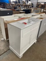 Doveton 36 in. W x 19 in. D x 34.5 in. H Single Sink Bath Vanity in White with White Engineered Stone Top