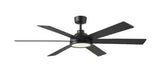 Tilden 60 in. Indoor/Covered Outdoor Matte Black Downrod Mount Ceiling Fan with Adjustable White LED and Remote Included