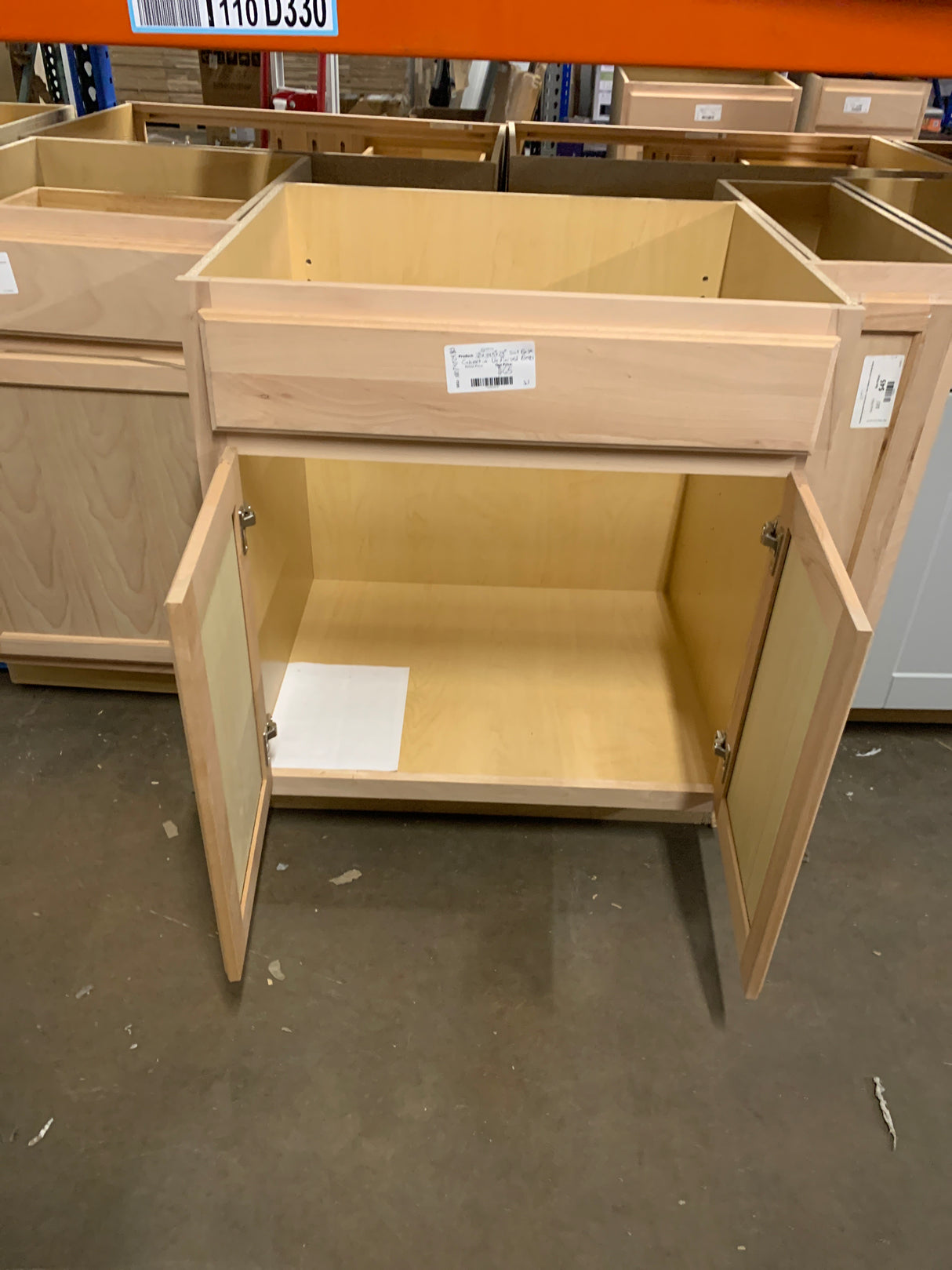 Hampton Assembled 30x34.5x24 in. Sink Base Cabinet in Unfinished Beech