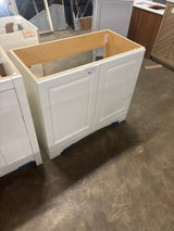 Glacier Bay 37 in. W x 19 in. D x 35 in. H Single Sink Freestanding Bath Vanity in White with White Cultured Marble Top
