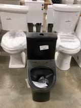 Sublime II 1-Piece 1.1/1.6 GPF Toilet Dual Flush Round Toilet in Matte Black Seat Not Included