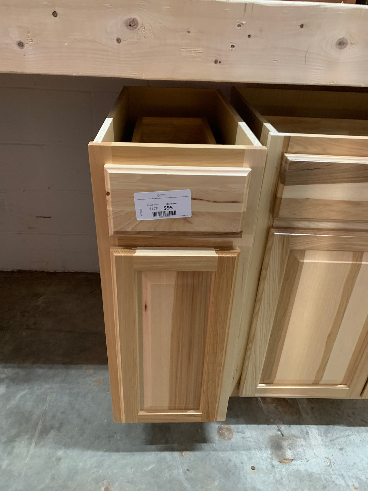 Hampton Assembled 12x34.5x24 in. Base Kitchen Cabinet with Ball-Bearing Drawer Glides in Natural Hickory