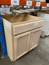 Hampton Assembled 30x34.5x24 in. Sink Base Cabinet in Unfinished Beech