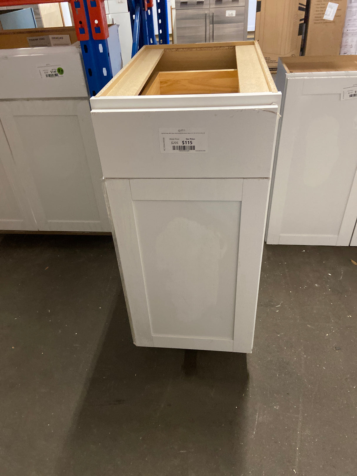Westfield Feather White Shaker Stock Assembled Base Kitchen Cabinet (15 in. W x 23.75 in. D x 35 in. H)