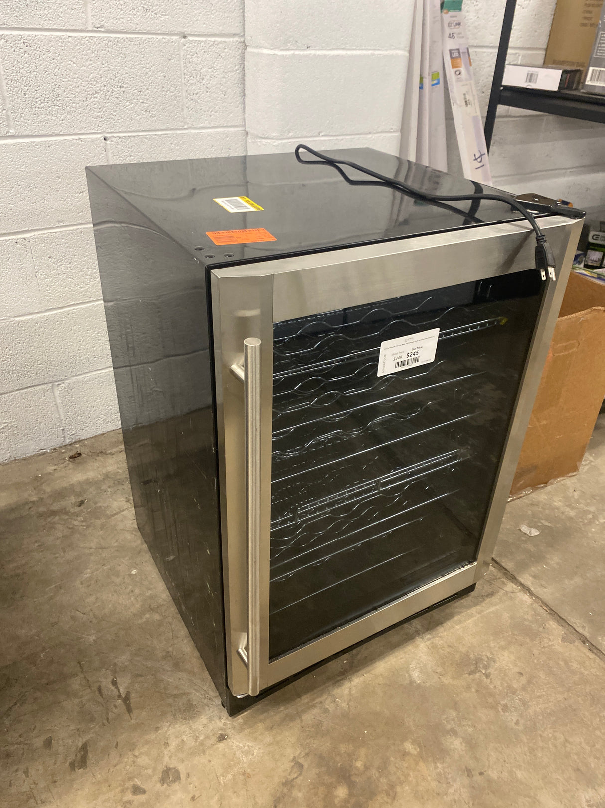 23.4 in. 50 Bottle, 154 Can, Wine and Beverage Cooler with Stainless Steel Door