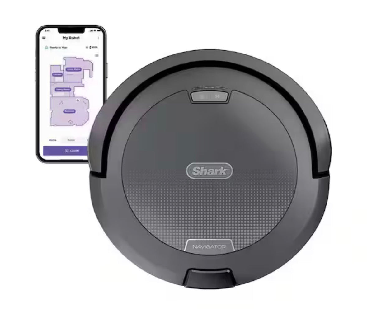 Navigator 12 in. Robotic Vacuum with Smart Navigation for Carpet and Hard Floors in Gray with Self-Cleaning Brushroll