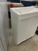 Penlee 25 in. Single Sink White Bath Vanity with White Cultured Marble Top (Assembled)