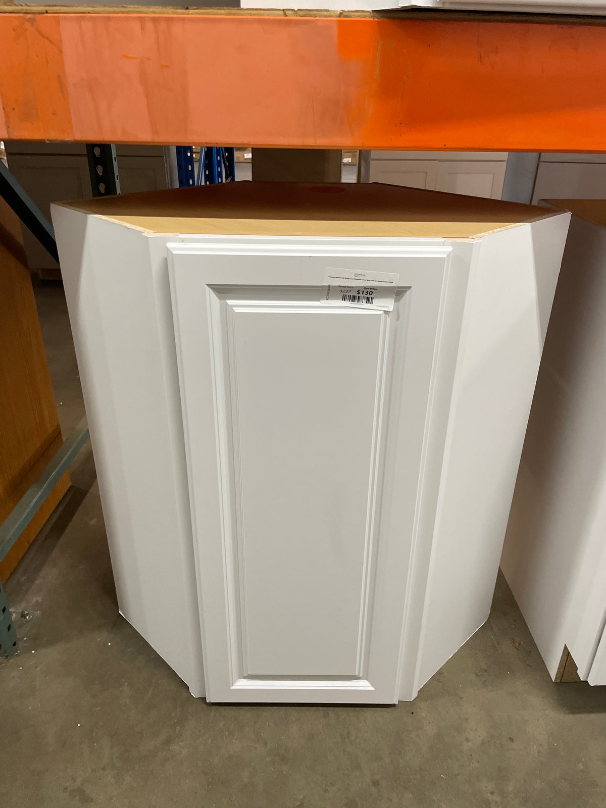 Hampton Assembled 24x36x12 in. Diagonal Corner Wall Kitchen Cabinet in Satin White