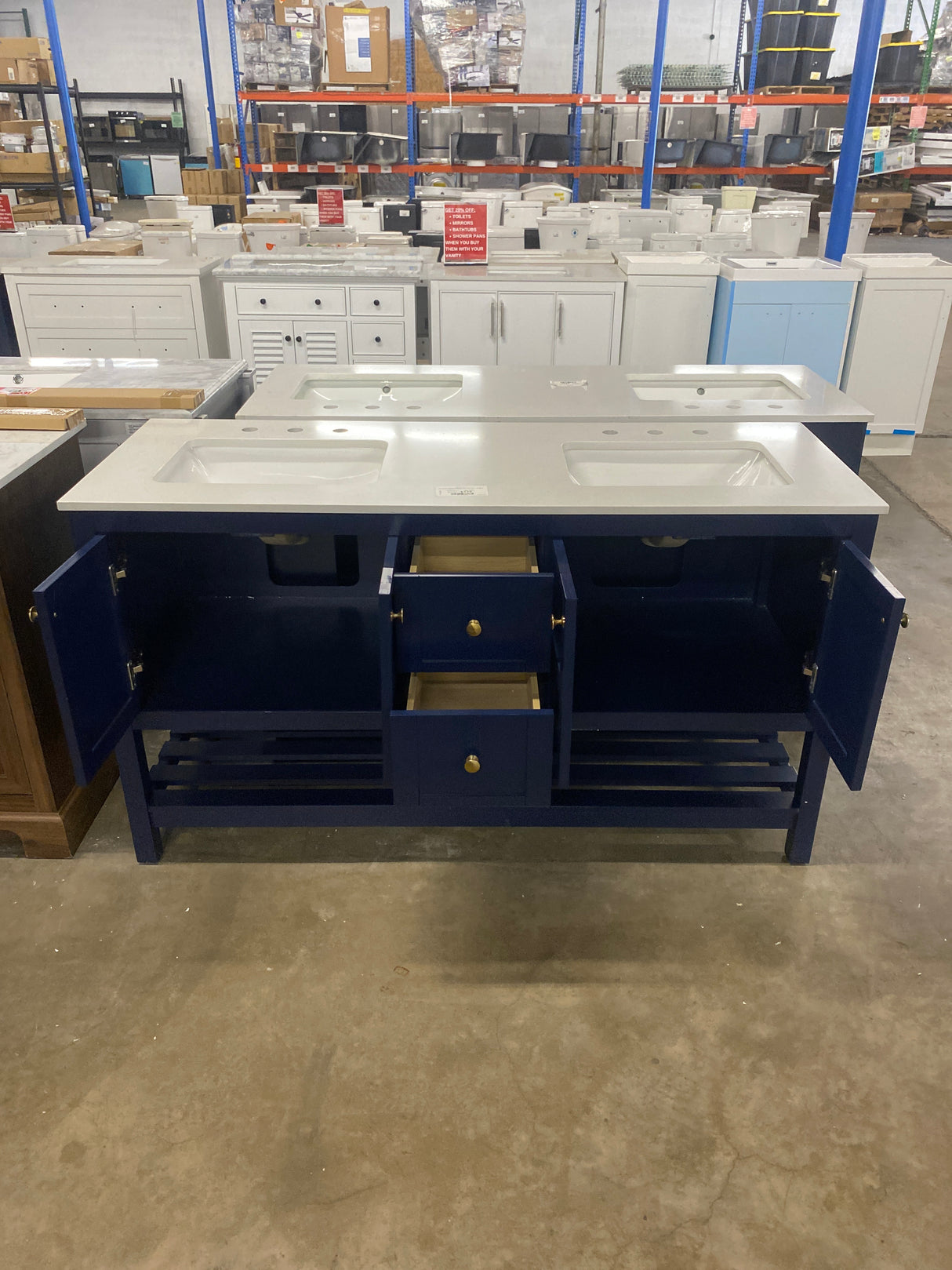 Newport Legacy Vanity 60"x22"x34" in Blue