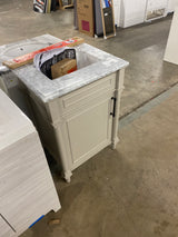 Aberdeen 24 in. Single Sink Greige Bath Vanity with Carrara Marble Top (Assembled)