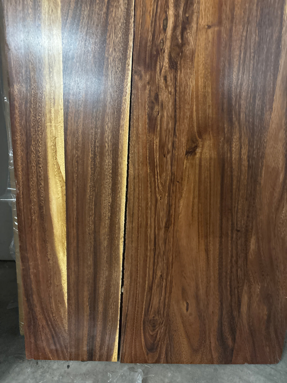 8 ft. L x 25 in. D Finished Saman Solid Wood Butcher Block Countertop With Live Edge