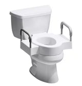 Round/Elongated Rise with Support Arms Raised 4.5" Toilet Seat in White