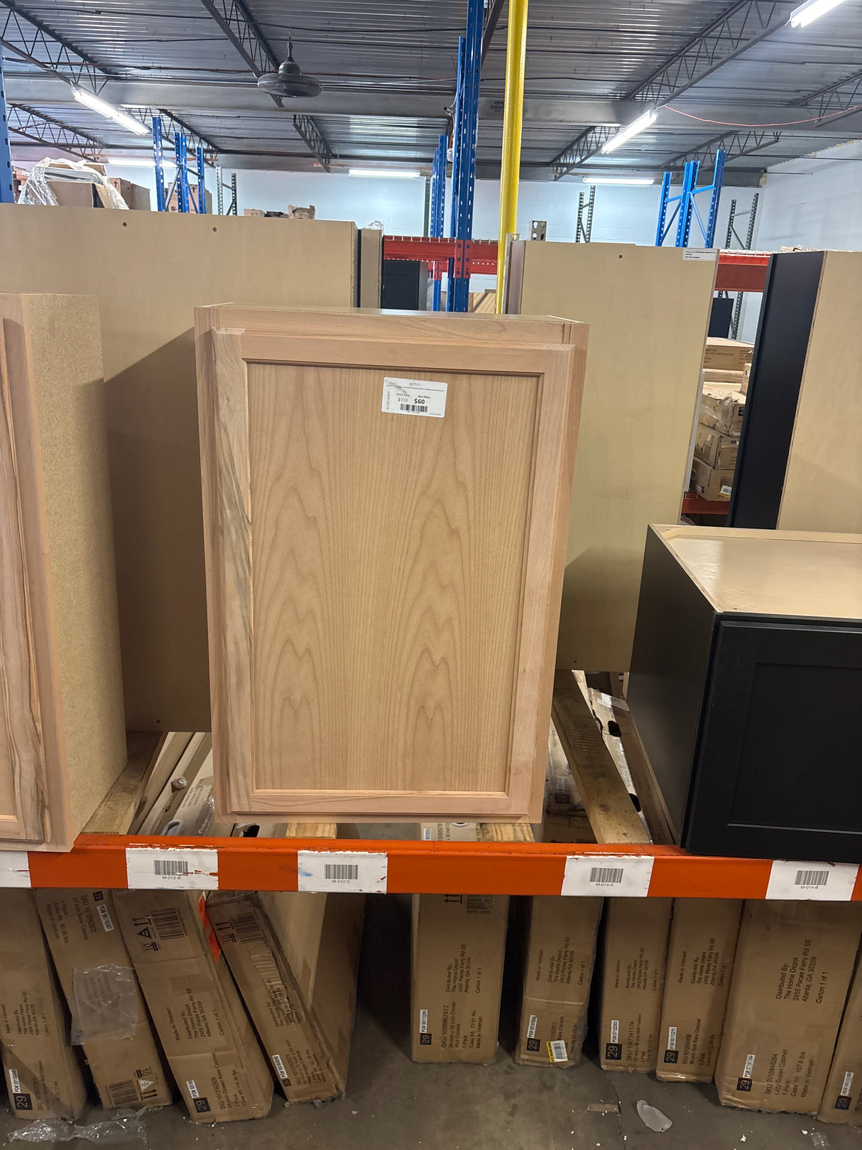 24 in. W x 12 in. D x 36 in. H Assembled Wall Kitchen Cabinet in Unfinished with Recessed Panel