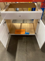 Westfield Feather White Assembled Sink Base Kitchen Cabinet (36 in. W x 23.75 in. D x 35 in. H)