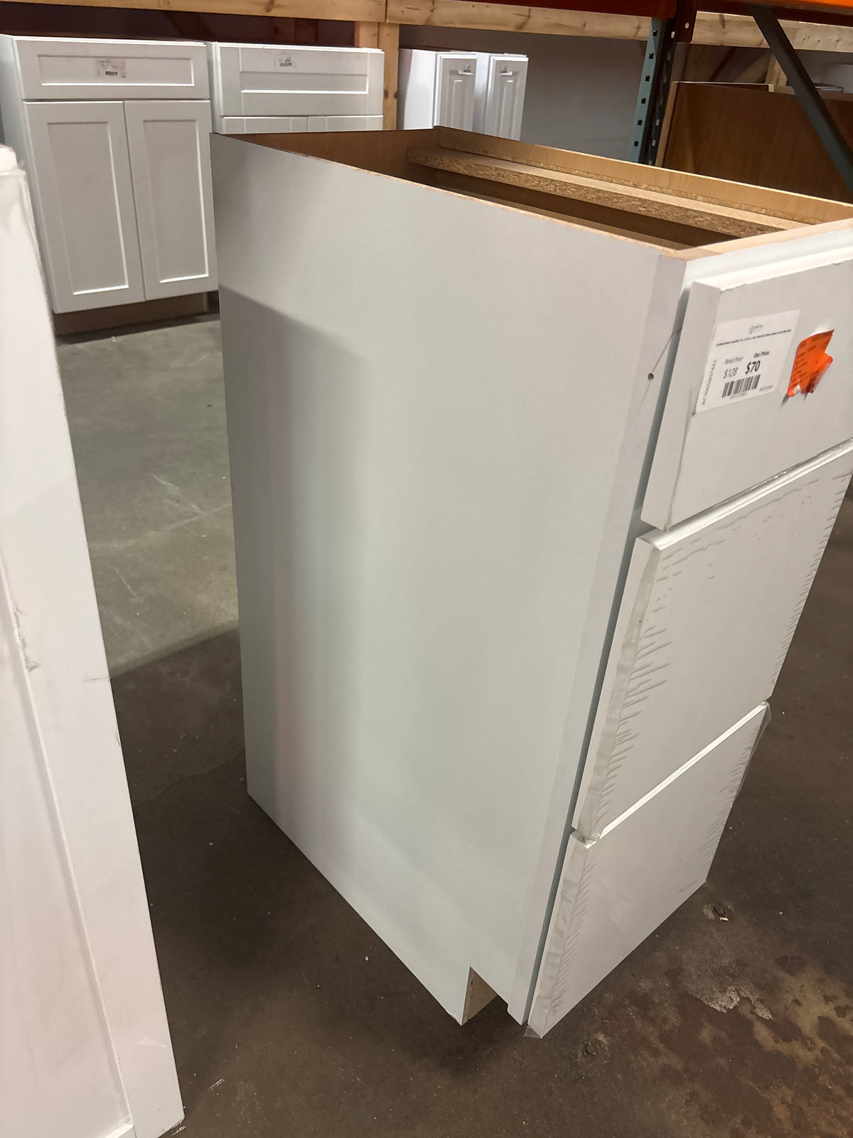 Courtland Shaker Assembled 12 in. x 34.5 in. x 24 in. Stock Base Kitchen Cabinet in Polar White Finish