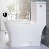 Concorde 1-piece 1.28 GPF Single Flush Square Toilet in Glossy White Seat Included